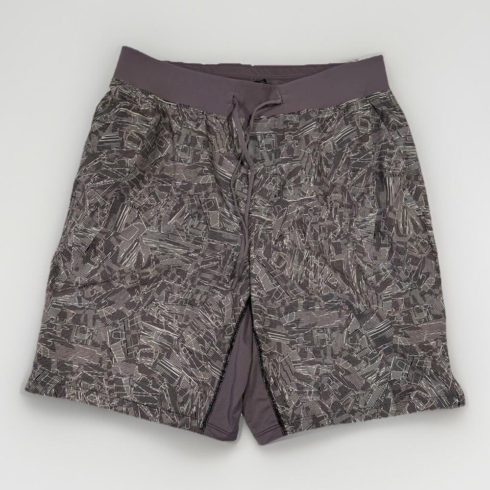 Lululemon T.H.E. Short 9" Liner Lined Purple gray Mens Running Training- EUC- LG